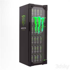  Monster Energy 冷藏柜 绿光照耀的能量饮料 Energy